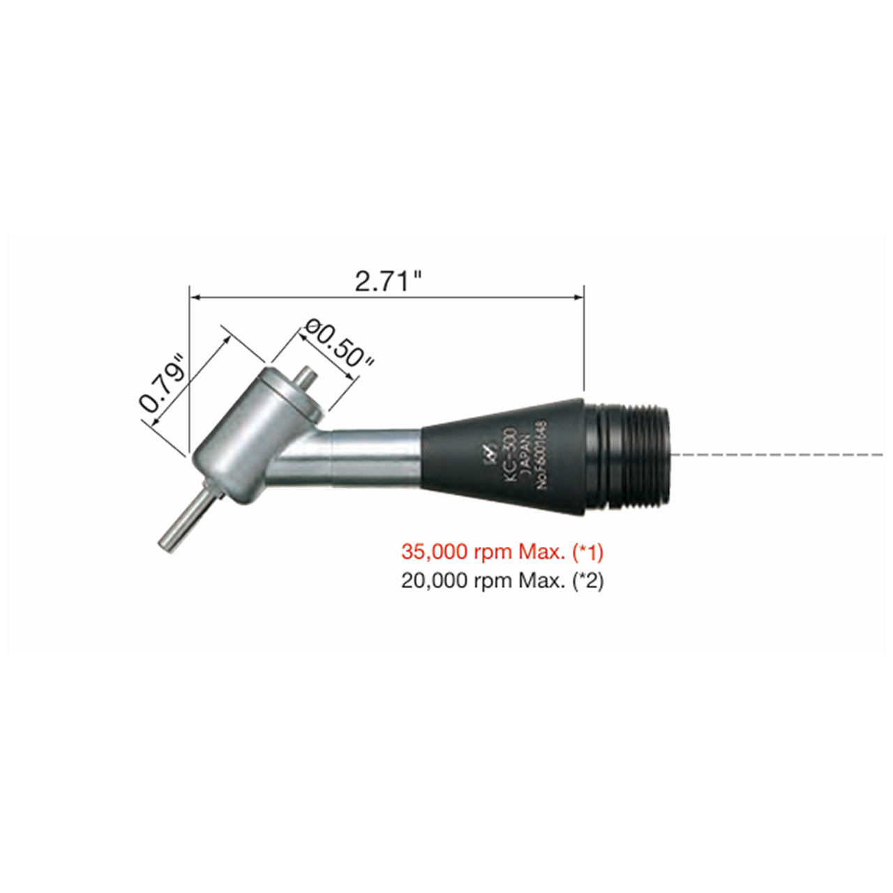 NSK Emax EVOlution 50° Angle Type Handpiece Head Only
