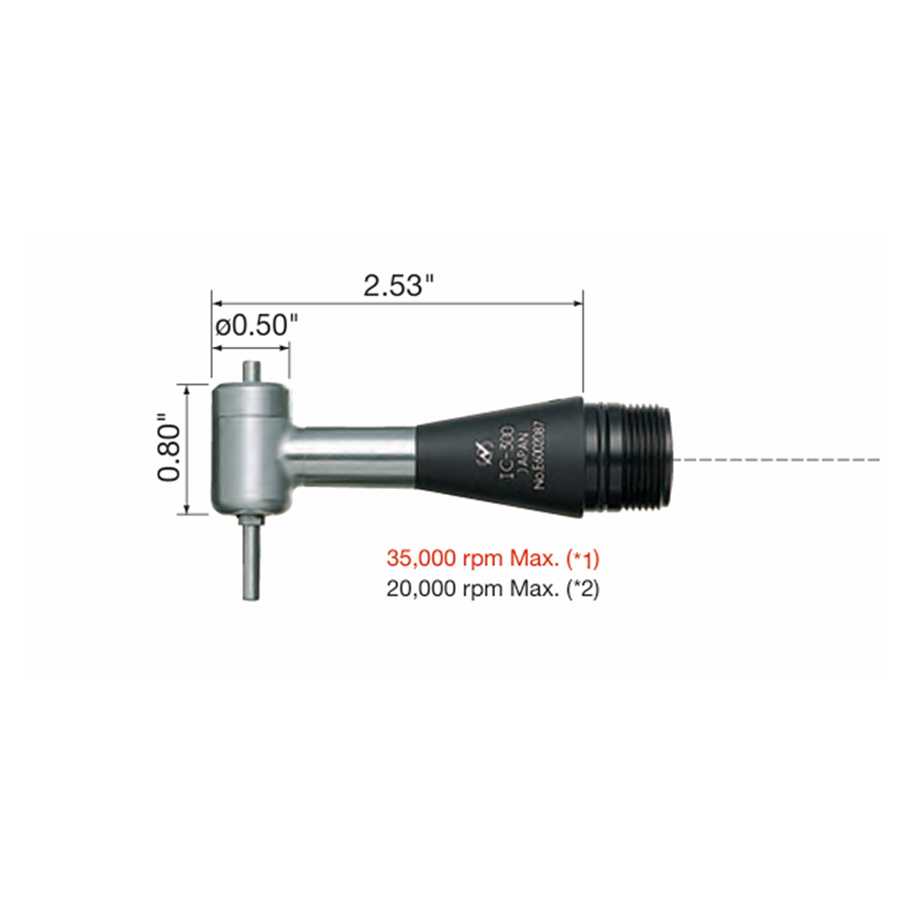 NSK Emax EVOlution 90° Angle Type Handpiece Head Only