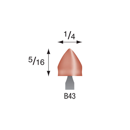 B43 Red Mounted Points 3mm Shank (Pkg of 24)