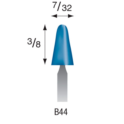 B44 Blue Mounted Points 3mm Shank (Pkg of 24)