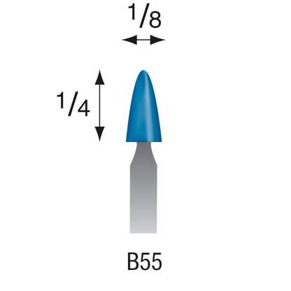 B55 Blue Mounted Points 3mm Shank (Pkg of 24)