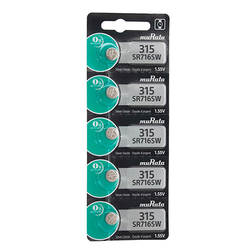 Sony® Murata Silver Oxide Watch Batteries - 315  (Pkg. of 5)
