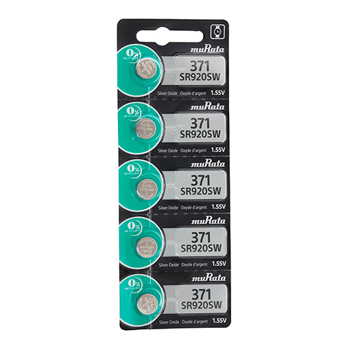 Sony® Murata Silver Oxide Watch Batteries - 371  (Pkg. of 5)