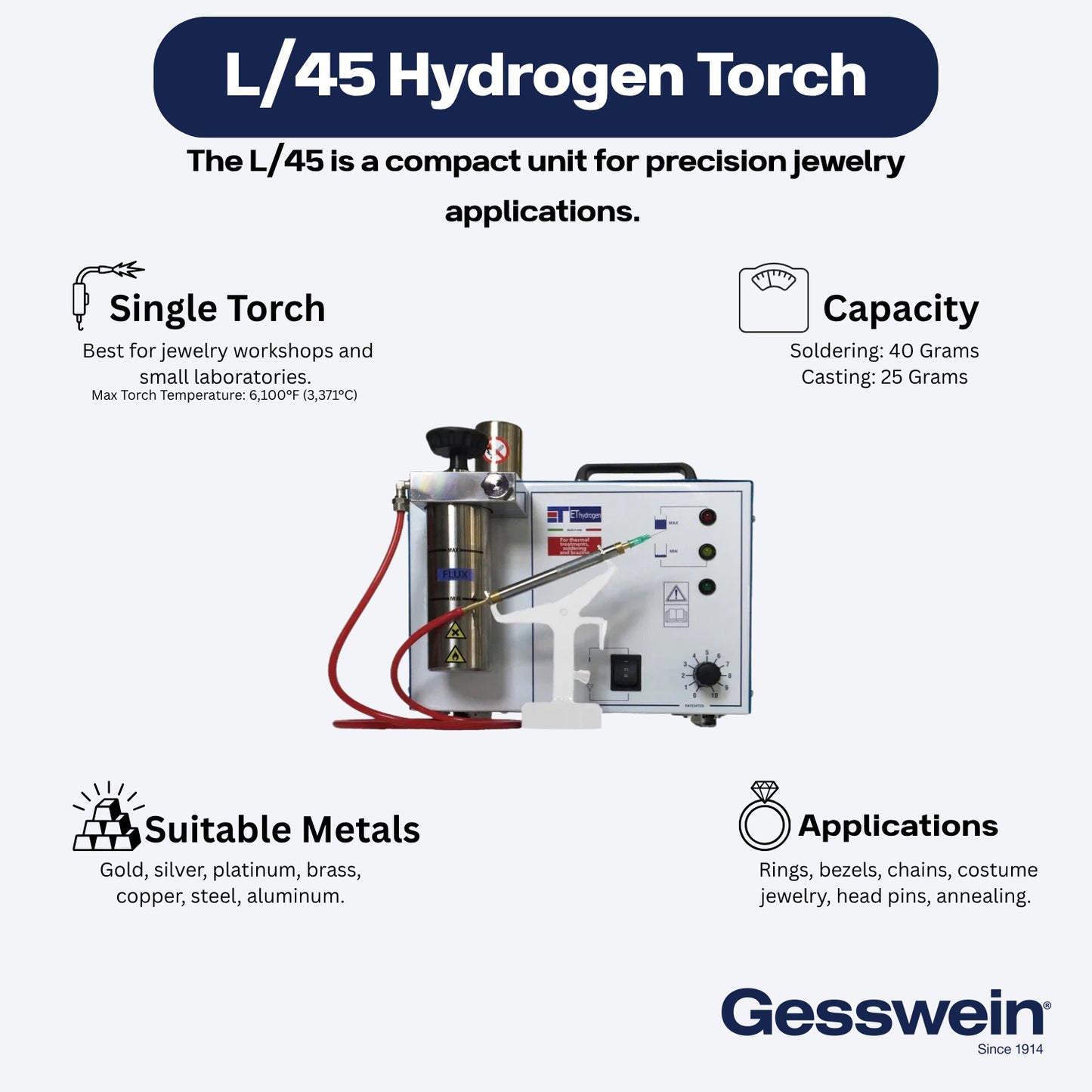 Sistema de soldadura de antorcha única Todescato Hydrogen L45