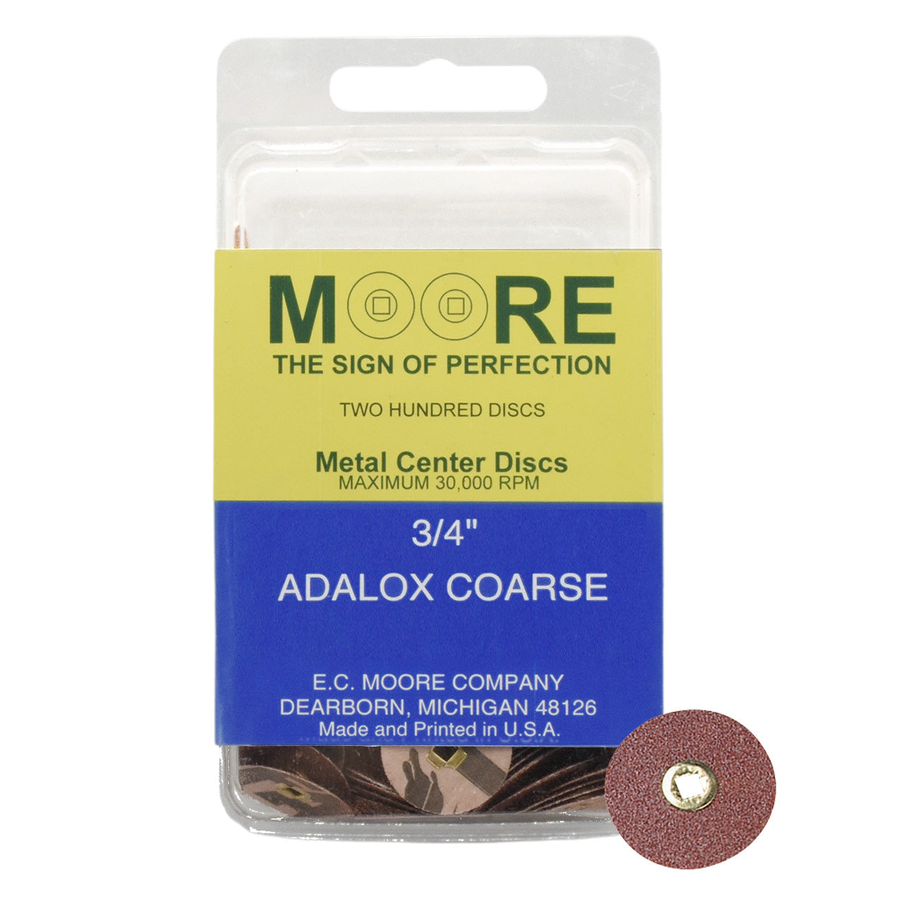 Adalox 3/4" Coarse Moore Snap-On Discs (200)