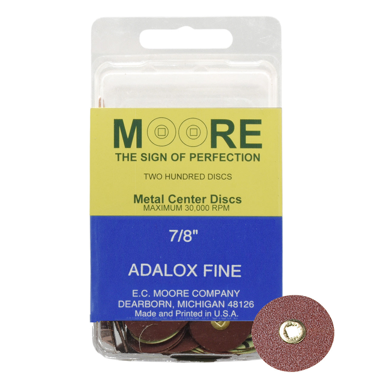 Adalox 7/8" Fine Moore Snap-On Discs (200)