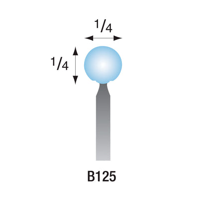B125 Light Blue Mounted Points 3mm Shank (Pkg of 24)