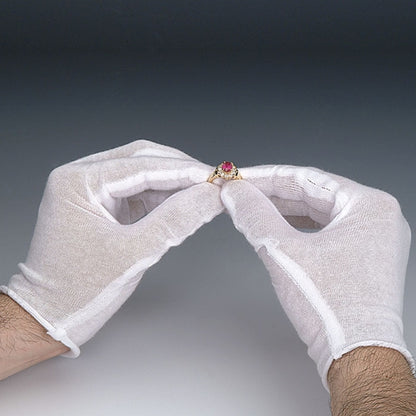 White Cotton Gloves - Regular, Medium Weight, 1 dozen pairs