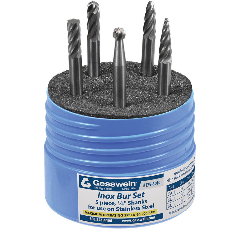 Inox Carbide Burs, 1/4" Shank